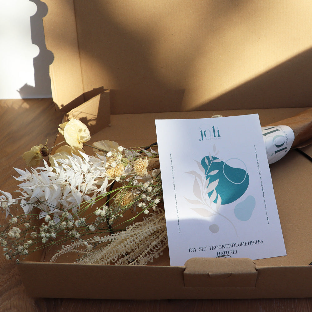 DIY-SET Trockenblumenring Naturel