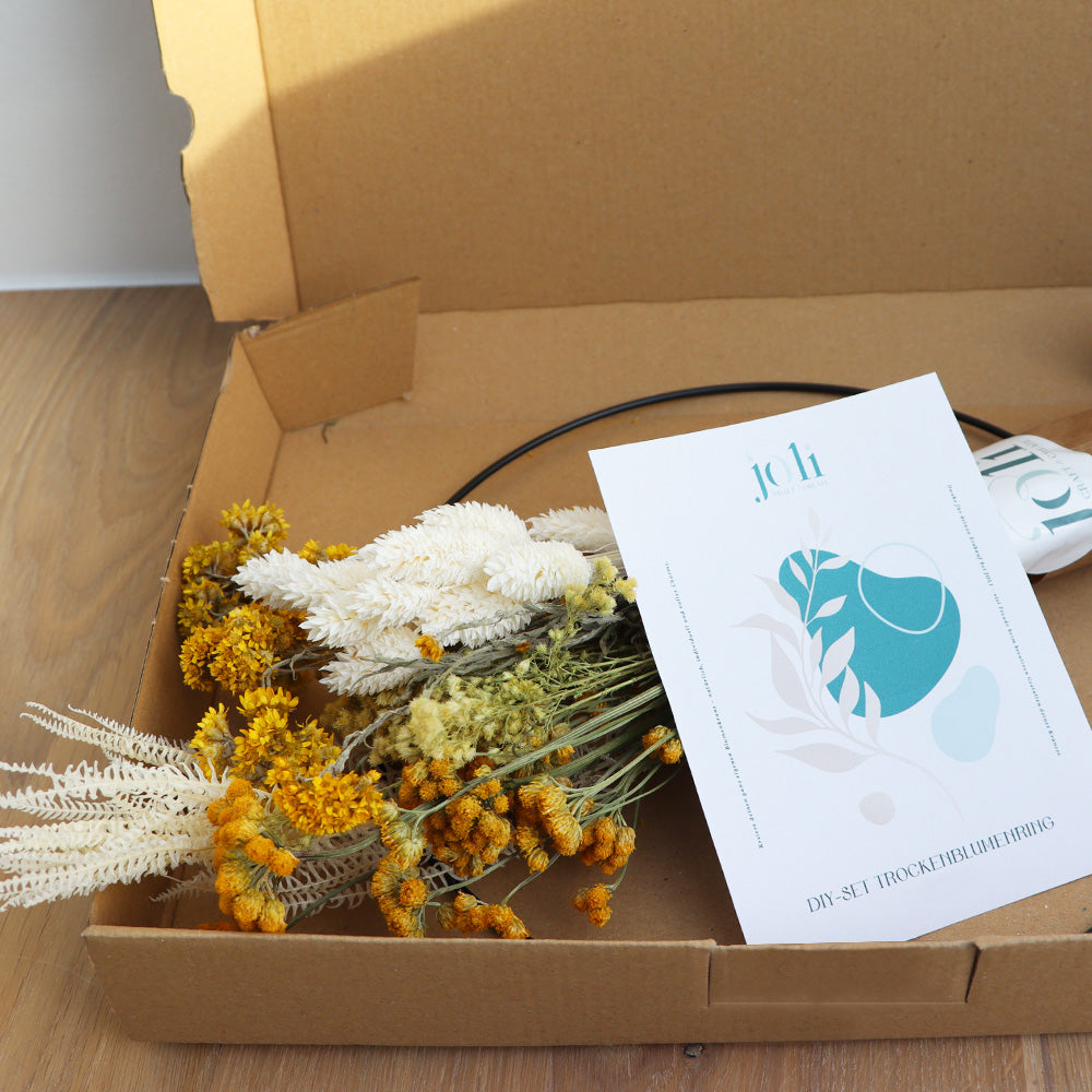 DIY-SET Trockenblumenring Sommergold